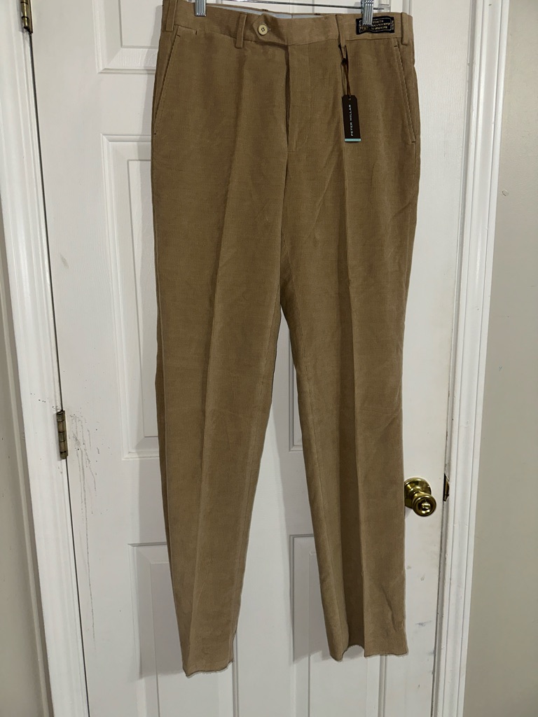 Peter Millar Men's Khaki Stitch Collectio Corduroy Pants 34 New $395